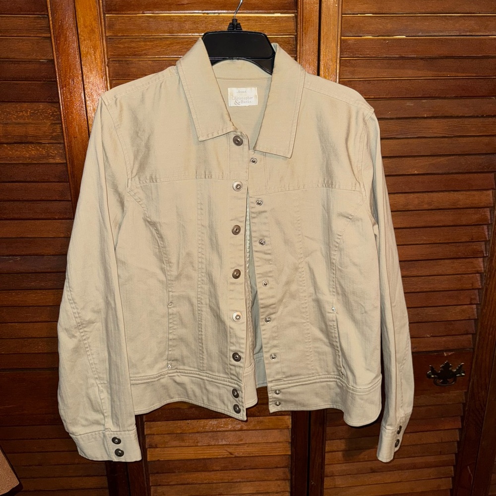 Christopher & Banks Beige Jean Jacket